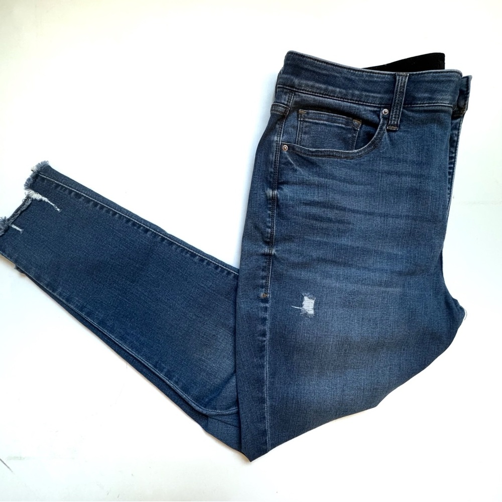 LuLaRoe Blue Skinny Jeans with Stretch and Distressing